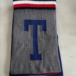 Tommy Hilfiger scarf 🧣 large long 6ft long Gray and Blue Scarf color block